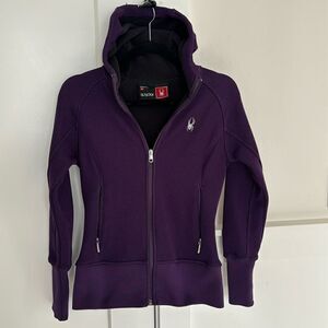 Spyder Women’s Purple Jacket Zip Up Hooded Warm Fleece Lined Performance Size XS